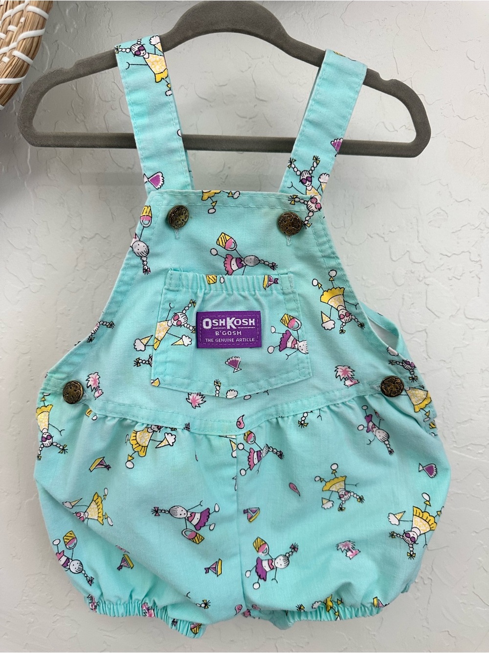 Authentic Vintage 1980s OshKosh B'gosh Bubble Romper/Shortalls. Size 18 Months